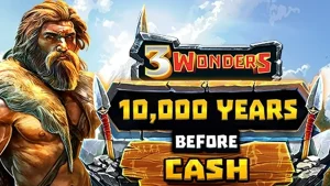 Tampilan visual slot 10,000 Years Before Cash dengan tema prasejarah