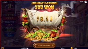 Tampilan visual slot 3 Bandits dengan tema Wild West