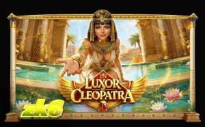Tampilan visual slot Luxor of Cleopatra dengan latar belakang istana Mesir yang mewah