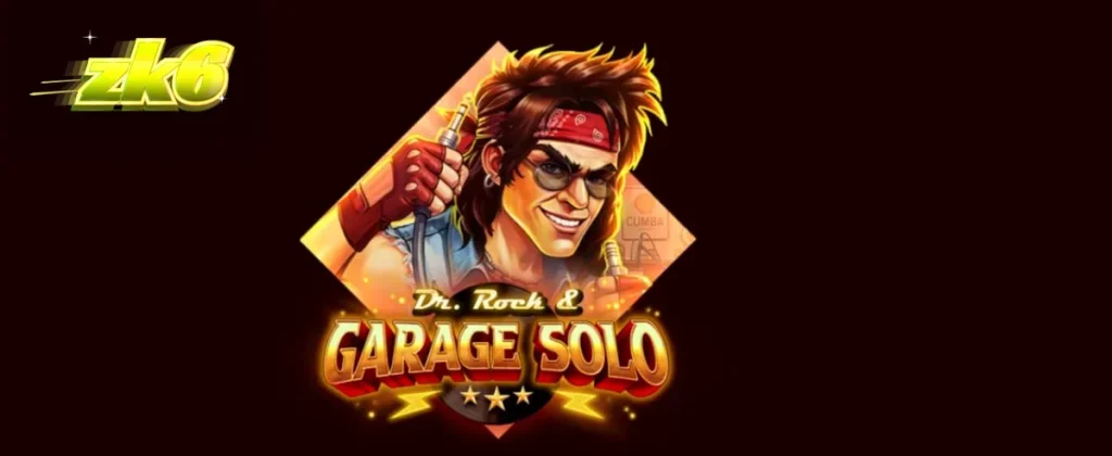 Tampilan visual slot Dr. Rock & Garage Solo dengan tema musik rock